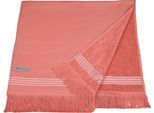 Hamamtuch ROSS "Hamam", rot (rosenholz), B:90cm L:180cm, Hamam Frottier, Hamam Frottier, Handtücher, idealer Begleiter für Strand, Sauna oder Wellnessbereich