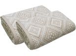 Badetücher FRAMSOHN FROTTIER "Arabeske Duschtücher", bunt (beige, braun, naturweiß), B:75cm L:150cm, Walkfrottier, Obermaterial: 100% Baumwolle, Handtücher, Badetuch, skandinavisch gemustert, hergestellt in Österreich