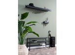 Garderobenleiste SPINDER DESIGN "SWAY 120", schwarz, B:120cm H:18cm T:30cm, Stahl, Garderobenhalter, 2-in-1 Wandregal + Garderobe