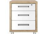 Bürowagen GAMI "Elio", braun (kastanie natur), B:52cm H:64cm T:45cm, Holzwerkstoff, Rollwagen, Bürowagen, Kollektion in edles Design