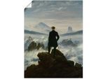 Wandbild ARTLAND "Der Wanderer über dem Nebelmeer. Um 1818", blau (farbe bild(er): blau), B:45cm H:60cm, Bilder, als Leinwandbild, Poster in verschied. Größen