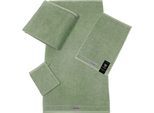 Handtuch ROSS "Smart", grün (schilf), B:50cm L:100cm, Frottier, Obermaterial: 100% Baumwolle, Handtücher, Uni-Rippe mit Velourslabel