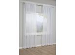 Gardine SEHLBACH "Schal Voile mit Beschwerungstasche" Gr. 1, weiß, B:140cm H:245cm, Polyester, Gardinen, Gardine, mit Gardinenband und verdeckten Schlaufen
