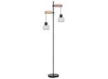 GLOBO LIGHTING Stehlampe "MINA", schwarz, 1 Stk., Leuchten, Stehleuchte, Wohnzimmer, Holz, Design Leuchte, Stehlampe