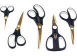 Scheren-Set KING "Easycut", schwarz, Scheren, 5 Scheren, Edelstahlklingen, Titan beschichtet, Soft-Touch Griffe