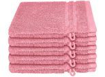Waschhandschuh SCHIESSER "Milano im 5er Set", rosa (malve), B:16cm L:22cm, Frottier, Handtücher, mit Webbordüre