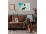 Wandsticker QUEENCE "Balloon", blau, B:150cm H:90cm T:0,1cm, Folie, Wandtattoos, Selbstklebend, kinderleichte Anbringung