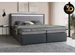 Boxspringbett COLLECTION AB "30 Jahre Jubiläums-Modell Athena", grau (anthrazit, grau), B:193cm L:208cm, Holzwerkstoff, Spanplatte, Komplettbetten, Boxspringbett, in H2,H3 & H4, wahlweise mit LED-Leiste