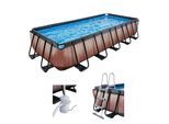 Framepool EXIT, braun, B:250cm H:100cm L:540cm, Schwimmbecken, LxBxH: 540x250x100 cm, inkl. Filterpumpe und Sicherheitsleiter