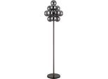 GLOBO LIGHTING Stehlampe "CONOR", grau (rauchfarben), 13, Ø 12cm H: 160cm, 1 Stk., Leuchten, Stehleuchte, Glas, Wohnzimmer, Flur, Stehlampe