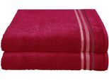 Duschtücher SCHIESSER "Skyline Color aus 100 % Baumwolle mit eleganter Streifenbordüre", rot, B:70cm L:140cm, Frottier, Frottier, Handtücher, MADE IN GREEN by OEKO-TEX