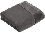 Handtuch VOSSEN "Pure", grau (lavastone), B:50cm L:100cm, Webfrottier, Obermaterial: 100% Baumwolle, Handtücher, Baumwolle & VEGAN, mit eleganter Veloursbordüre
