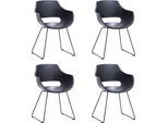 Schalenstuhl MCA FURNITURE "Rockville", schwarz (schwarz, schwarz), B:60cm H:85cm T:54cm, 100% Kunsstoff, Stühle, 4er-Set, Kufe, Kunststoff, Belastbarkeit 120 kg, Sitzhöhe ca. 46 cm