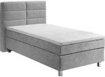 Boxspringbett, grau, B:115cm L:210cm, Bezug: 100% Polyester;Polsterung: 100% Polyester, WESTFALIA SCHLAFKOMFORT, Komplettbetten, Boxspringbett, wahlweise mit Kaltschaum-Topper