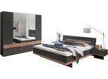 Komplettschlafzimmer WIMEX "Gibraltar", grau (graphit, absetzung artisan eiche nachbildung), B/H: 180cm x 200cm, Holzwerkstoff, Schlafzimmermöbel-Sets