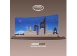 WEIGLA LED Dekolicht "Leipzig Panorama, Holz & Acrylglas, BLAU-GRAU-WEIẞ, Made in Germany", blau, H: 23cm, 1 Stk., Leuchten, Erzgebirge garantiert, Dekolampe für Innen, Dekoleuchte