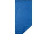 Badetuch EGERIA "Prestige", blau (kobaltblau), B:75cm L:160cm, Walkfrottee, Obermaterial: 100% Baumwolle, Handtücher, Badetuch, Uni Programm mit Streifenbordüre, SUPIMA Baumwolle
