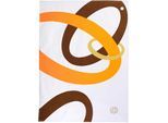Geschirrtuch BUGATTI "Ellipse", orange (weiß, orange, braun, natur), B:50cm L:70cm, 100% Baumwolle, Geschirrtücher, Geschirrtuch