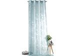 Vorhang WECKBRODT "Shorty" Gr. 1, blau (pastellblau), B:140cm H:245cm, Ausbrenner, Polyester, Viskose, Gardinen, Ausbrenner, Allover,transparent,Motiv Vögel und Zweige, Gardine, Store