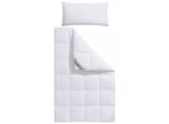 Daunenbettdecke + Kopfkissen BALETTE "Lena", weiß, B/L: 155cm x 220cm Anzahl Teile 1, B/L: 40cm x 80cm Anzahl Teile 1, Bezug: Baumwolle Füllung: Entendaune/-feder, extrawarm, Bettdecken Bezug: 100% Baumwolle. Kopfkissen Bezug: 100% Baumwolle. Bettdecken Füllung: 50% Daunen, 50% Federn. Kopfkissen Füllung: 100% Federn, Bettwaren-Sets, In zwei Wärmeklassen, in Größe 135x200 cm & 155x220 cm erhältlic