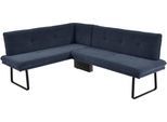 Eckbank K+W KOMFORT & WOHNEN, blau, B:157cm H:87cm T:207cm, Sitzbänke, Eckbank, Polstereckbank in Spitzkissenoptik, Sitz und Rücken gesteppt
