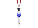Dekohänger SWAROVSKI "Kristallfigur Sammelfigur Nussknacker Ornament", schwarz-weiß (kristallweiß, blau, schwarz, weiß, rot), Dekohänger, Baumwolle, Kristallglas, Metall, Stoff, Swarovski Kristall