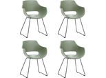 Schalenstuhl MCA FURNITURE "Rockville", grün (grün, grün), B:60cm H:85cm T:54cm, 100% Kunsstoff, Stühle, 4er-Set, Kufe, Kunststoff, Belastbarkeit 120 kg, Sitzhöhe ca. 46 cm