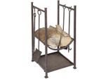 Kamingarnitur AMBIENTE HAUS "Kaminset für Holz 75 cm", braun (antikbraun), B:34cm H:75cm, Eisen, Reinigungs-Sets