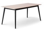 Esstisch HAMMEL FURNITURE "Meza Designtisch mit Auszugsfunktion und 2 Einlegeplatten", beige (natur, natur, natur), B:165cm H:74cm T:90cm, Tischplatte: Weißpigmentiertes, matt lackiertes Eichenfurnier (natürliche MDF-Kante). Gestell: Massive schwarz gebeizte Esche., Tische, Esstisch, rechteckige Tischplatte MDF, Esche Massivholzgestell