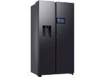 SAMSUNG Side-by-Side "RS90F65EDT", Energieeffizienz: D (A-G), silber (premium schwarz steel), mit Wasser-/Eisspender, Kühlschränke, Separate Temperaturregelung für Kühl- und Gefrierbereich