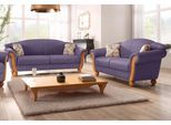 Polstergarnitur HOME AFFAIRE "Milano, bequem durch Federkern, Landhaus Stil, geschwungene Armlehnen", lila (flieder), H:83cm T:81cm, Sitzmöbel-Sets, 2-Sitzer und 3-Sitzer