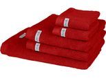 Handtuch Set ROSS "Sinfonie", rot (kirsche), 5 Stk., Frottier, Frottier, Obermaterial: 100% Baumwolle, Handtuch-Sets, beinhaltet Handtücher, Badetuch und Gästetücher