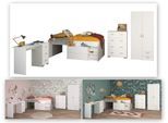 Jugendzimmer-Set PARISOT "Parisot, Milky 11", grau (weiß), ohne Matratze, B/H: 90cm x 200cm, Schlafzimmermöbel-Sets, viel Stauraum, komplettes Zimmer, für Jungen und Mädchen