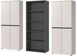 Büromöbel-Set GERMANIA "Lemont", braun (kaschmir), B:272cm H:197cm T:40cm, Holzwerkstoff, Kunststoff, Metall, Arbeitsmöbel-Sets, Büromöbel-Set, Set bestehend aus 2 Aktenschränke 4042 und 1 Aktenregal 4235