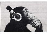 Poster REINDERS "Poster Schimpanse Wand", schwarz (farbe bild(er): schwarz), B:91,5cm H:61cm, Papier, Bilder, Poster