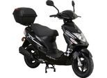 Motorroller ALPHA MOTORS "CityLeader", schwarz (schwarz, schwarz), Motorroller, 45 km/h, inkl. Topcase, B:68cm H:105cm L:183cm