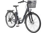 E-Bike TELEFUNKEN "Multitalent RC822" Gr. 48, grau (anthrazit, schwarz), Elektrofahrräder, Damen, 48cm, 28 Zoll (71,12cm), Elektrofahrrad, Damen Herren, 28 Zoll, 36,9 V, 531,3 Wh Akku, Pedelec