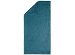 Badetuch EGERIA "Prestige", blau (petrol), B:75cm L:160cm, Walkfrottee, Obermaterial: 100% Baumwolle, Handtücher, Uni Programm mit Streifenbordüre, SUPIMA Baumwolle
