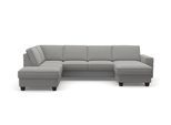 Wohnlandschaft HOME AFFAIRE "County U-Form", silber, B:309cm H:81cm T:213cm, Luxus-Microfaser (100% Polyester);Struktur fein (100% Polyester);Luxus-Microfaser weich (9ß% Polyester, 10% Polyamid), Sofas, Wohnlandschaft, wahlweise Ottomane links oder rechts, mit Federkern-Polsterung