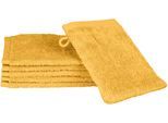 Waschhandschuh ROSS "Premium", gelb (safran), B:16cm L:22cm, Frottier, Handtücher, 100% Baumwolle