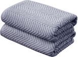 Handtuch Set FRAMSOHN FROTTIER "Ocean Bio", blau (rauchblau, blau), B:50cm L:100cm, Frottier, Obermaterial: 100% Baumwolle, Handtücher, hergestellt in Österreich, mit Kordel, gedrehter Bauschzwirn