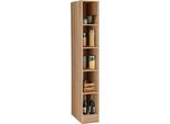 Regal KOCHSTATION "KS-Wien", braun (wotaneiche), B:30cm H:200cm T:55cm, Holzwerkstoff, Regale, Regal, 30 cm breit, mit Fächern