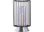 Kerzenhalter KAYOOM "Kerzenständer Malibu 125", schwarz, B:22,5cm H:40cm T:22,5cm Ø:22,5cm, Eisen, Glas, Kerzenhalter, Kerzenhalter