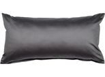 Kissenbezug JANINE "Colors Mako Satin", grau (titan), B:40cm L:80cm, Mako-Satin, Obermaterial: 100% Baumwolle, Kissenbezüge, Kissenbezug, mit Reißverschluss, uni Kissenhülle, feinfädig, 100% Baumwolle