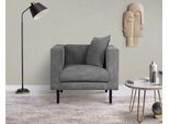 Sessel HOME AFFAIRE "Lillibeth Cocktailsessel, Loungesessel, Maße B/T/H: 90/74/83 cm", grau, B:90cm H:83cm T:74cm, 100% Polyester, Sessel, Sessel, Zierkissen als Wendekissen 45x45 cm, in Samtoptik oder Cord