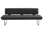 Polsterbank K+W KOMFORT & WOHNEN "Longbeach", grau (anthrazit), B:224cm H:89cm T:71cm, Sitzbänke, Polsterbank, mit Metallkufen in schwarz Struktur, in der Breite 204cm oder 224cm