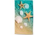 Strandtuch GOOD MORNING "Beachvibe", bunt (multi), B:100cm L:180cm, Microfaser, Obermaterial: 100% Polyester, Handtücher, Mikrofaser, 100x180, Schnelltrocknend, Strand, Meer, Erwachsene