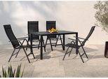 Garten-Essgruppe KONIFERA "»Messina«", grau (anthrazit), 5tlg. Set Messina, Aluminium, Sitzmöbel-Sets, Tisch 90x160x75 cm, 4 Stühle