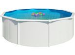 Rundpool KWAD "Green line Evolution", weiß (weiß, innenfarbe: blau), H:132cm Ø:460cm, Schwimmbecken, Rundpool, 4,6x1,32 weiß Folie in blau, sand oder grau erhältlich