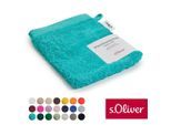 Waschhandschuh S.OLIVER "s.Oliver, Premium Qualität, 600 gr/m², auch als Sets erhältlich", blau (türkis), B:16cm L:21cm, Walkfrottier, Baumwolle, Handtücher, große Farbauswahl, auch als Duschtuch, Handtuch, Gästetuch